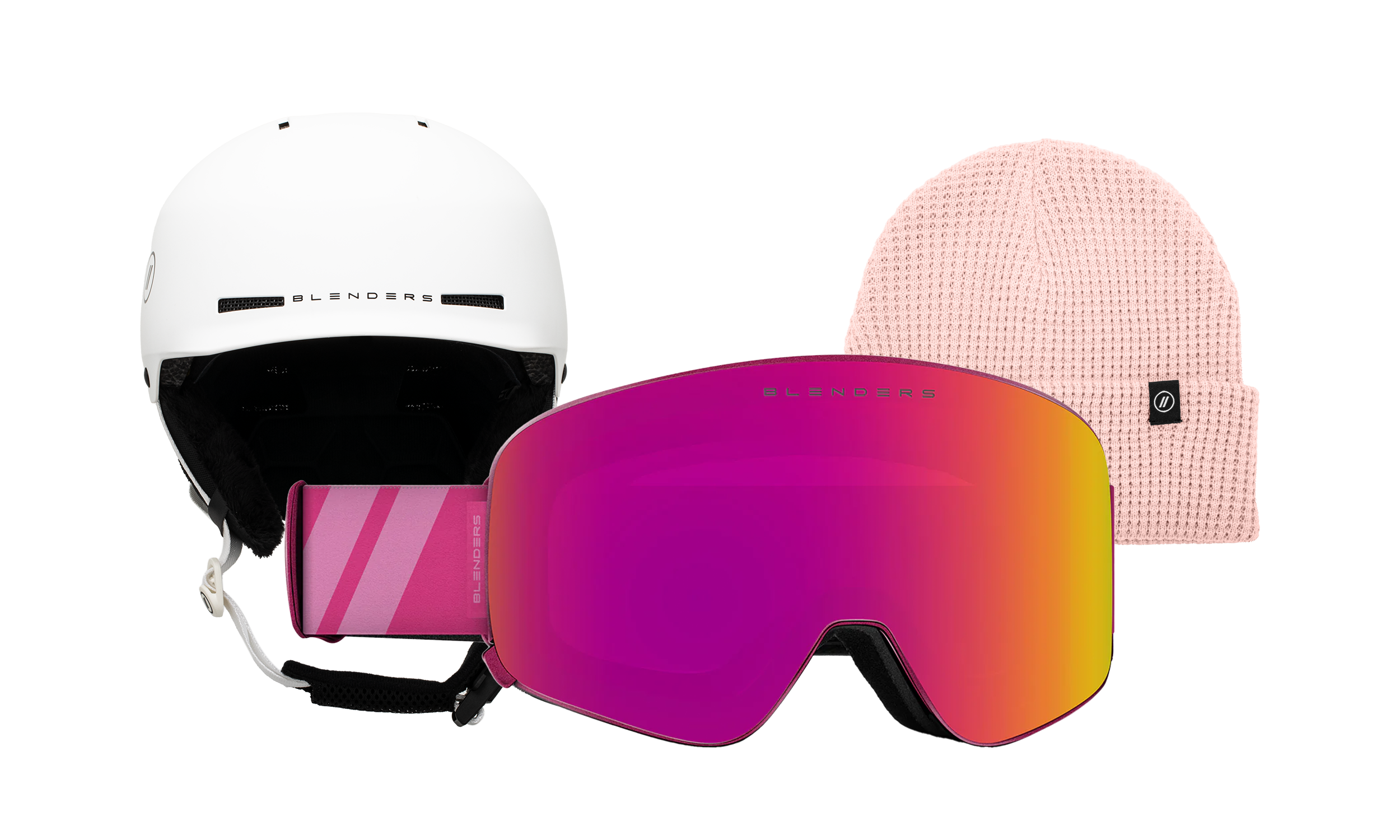 Aura | Pink Twice - Chip Mips White - Blush Beanie